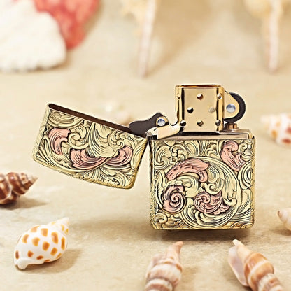 Zippo Heavy-duty Premium Shine Bronze Cyclone Scrollwork - CC46