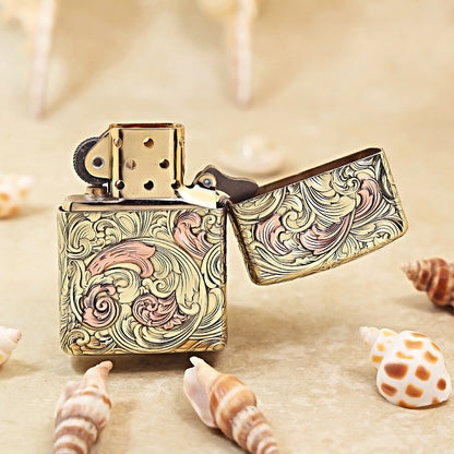 Zippo Heavy-duty Premium Shine Bronze Cyclone Scrollwork - CC46