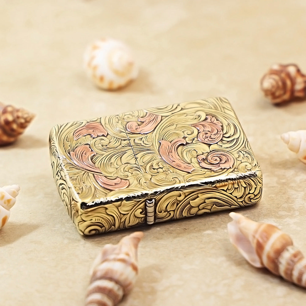 Zippo Heavy-duty Premium Shine Bronze Cyclone Scrollwork - CC46