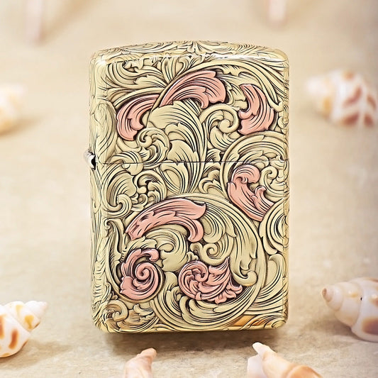 Zippo Heavy-duty Premium Shine Bronze Cyclone Scrollwork - CC46
