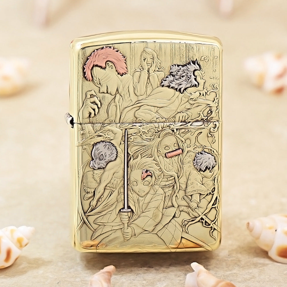 Zippo Heavy-duty Premium Shine Bronze 'Demon Slayer Corps' - CC42