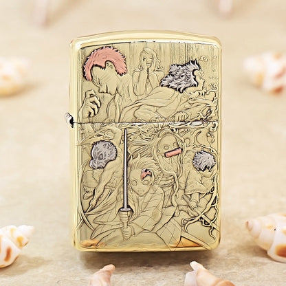 Zippo Heavy-duty Premium Shine Bronze 'Demon Slayer Corps' - CC42