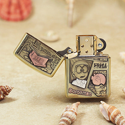 Zippo Heavy-duty Premium Shine Bronze 'Doraemon & Nobita' - CC26