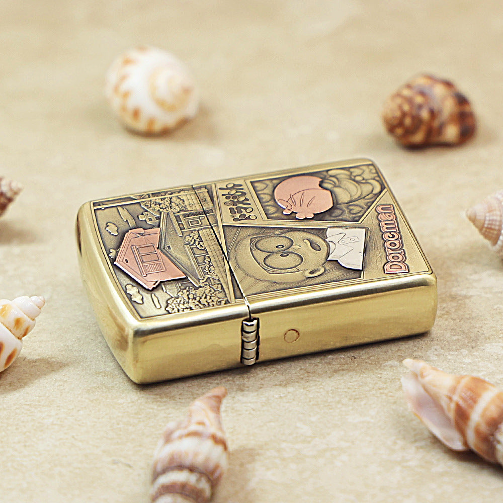 Zippo Heavy-duty Premium Shine Bronze 'Doraemon & Nobita' - CC26