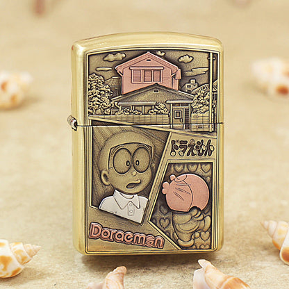 Zippo Heavy-duty Premium Shine Bronze 'Doraemon & Nobita' - CC26