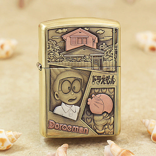 Zippo Heavy-duty Premium Shine Bronze 'Doraemon & Nobita' - CC26