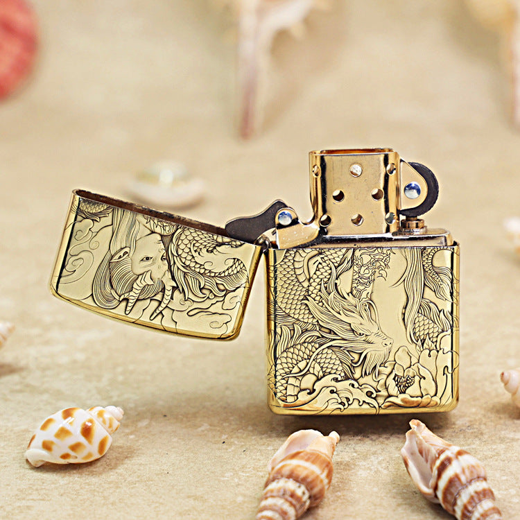 Zippo Heavy-duty Premium Shine Bronze Serpent Maiden Fantasy - CC73