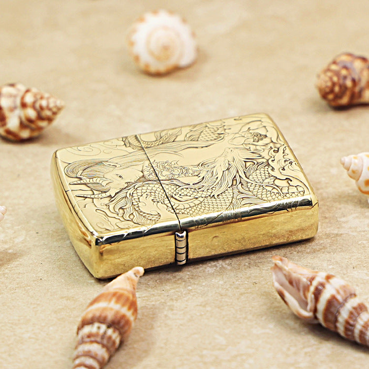 Zippo Heavy-duty Premium Shine Bronze Serpent Maiden Fantasy - CC73