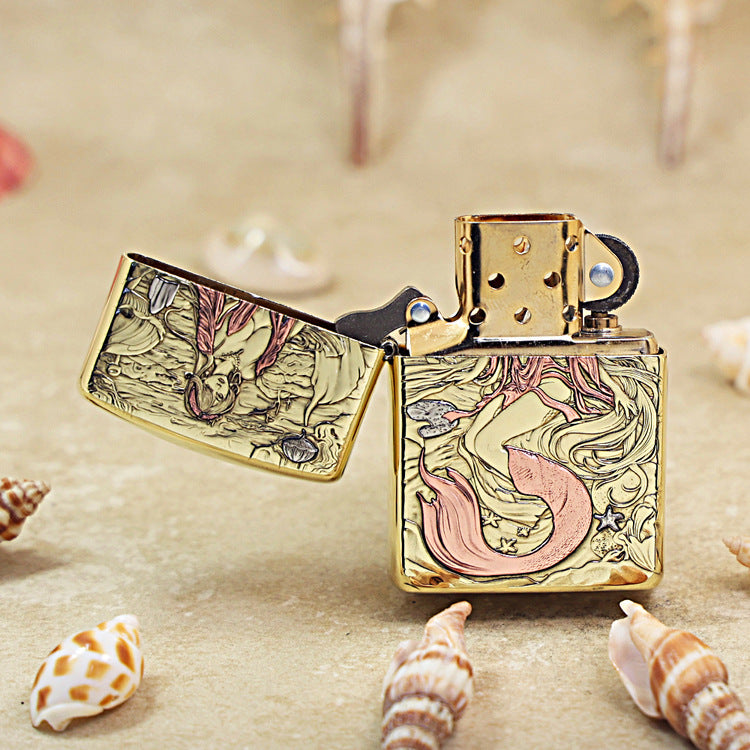 Zippo Heavy-duty Premium Shine Bronze Enchanted Mermaid - CC83