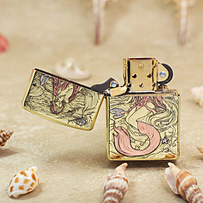 Zippo Heavy-duty Premium Shine Bronze Enchanted Mermaid - CC83