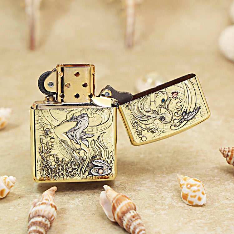 Zippo Heavy-duty Premium Shine Bronze Enchanted Mermaid - CC83