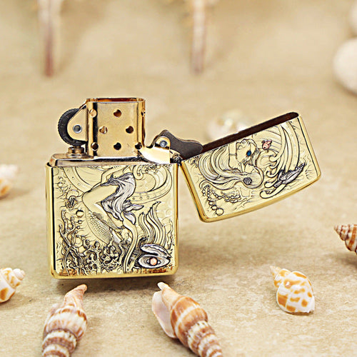 Zippo Heavy-duty Premium Shine Bronze Enchanted Mermaid - CC83