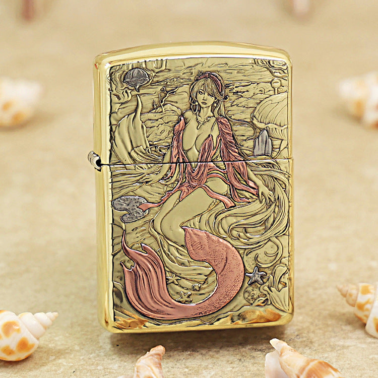 Zippo Heavy-duty Premium Shine Bronze Enchanted Mermaid - CC83
