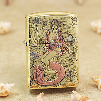 Zippo Heavy-duty Premium Shine Bronze Enchanted Mermaid - CC83