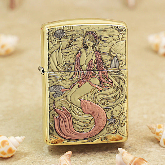 Zippo Heavy-duty Premium Shine Bronze Enchanted Mermaid - CC83