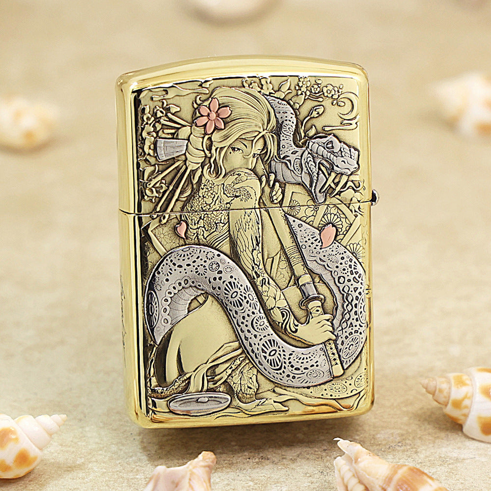 Zippo Heavy-duty Premium Shine Bronze Geisha Katana - CC62
