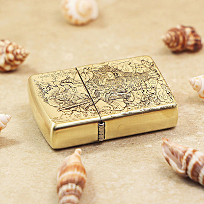 Zippo Heavy-duty Premium Shine Bronze God of Riches Zhao Gongming - CC82