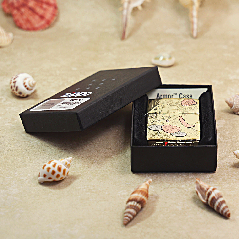 Zippo Heavy-duty Premium Shine Bronze 'Lotus Goddess' - CC20