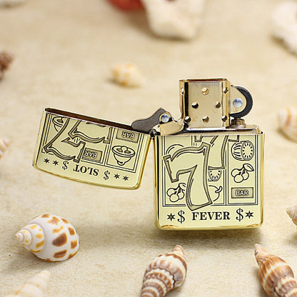 Zippo Heavy-duty Premium Shine Bronze 'Lucky 777 Slot Fever' - CC35