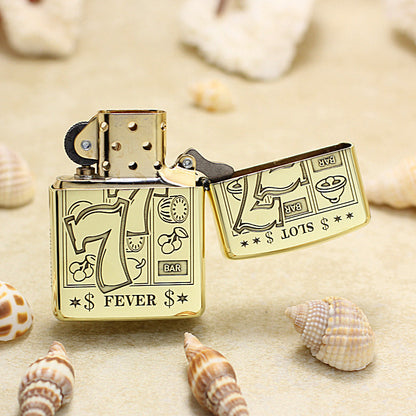 Zippo Heavy-duty Premium Shine Bronze 'Lucky 777 Slot Fever' - CC35