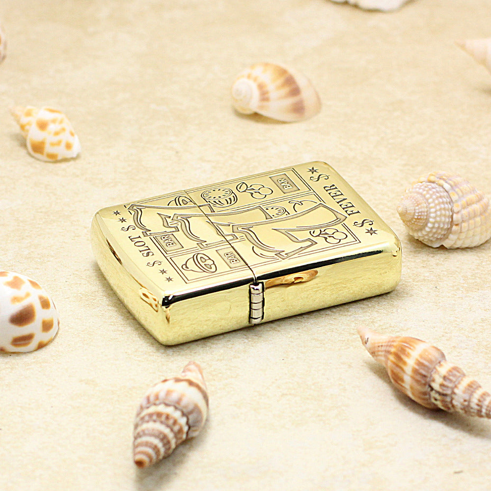 Zippo Heavy-duty Premium Shine Bronze 'Lucky 777 Slot Fever' - CC35