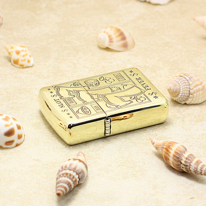 Zippo Heavy-duty Premium Shine Bronze 'Lucky 777 Slot Fever' - CC35