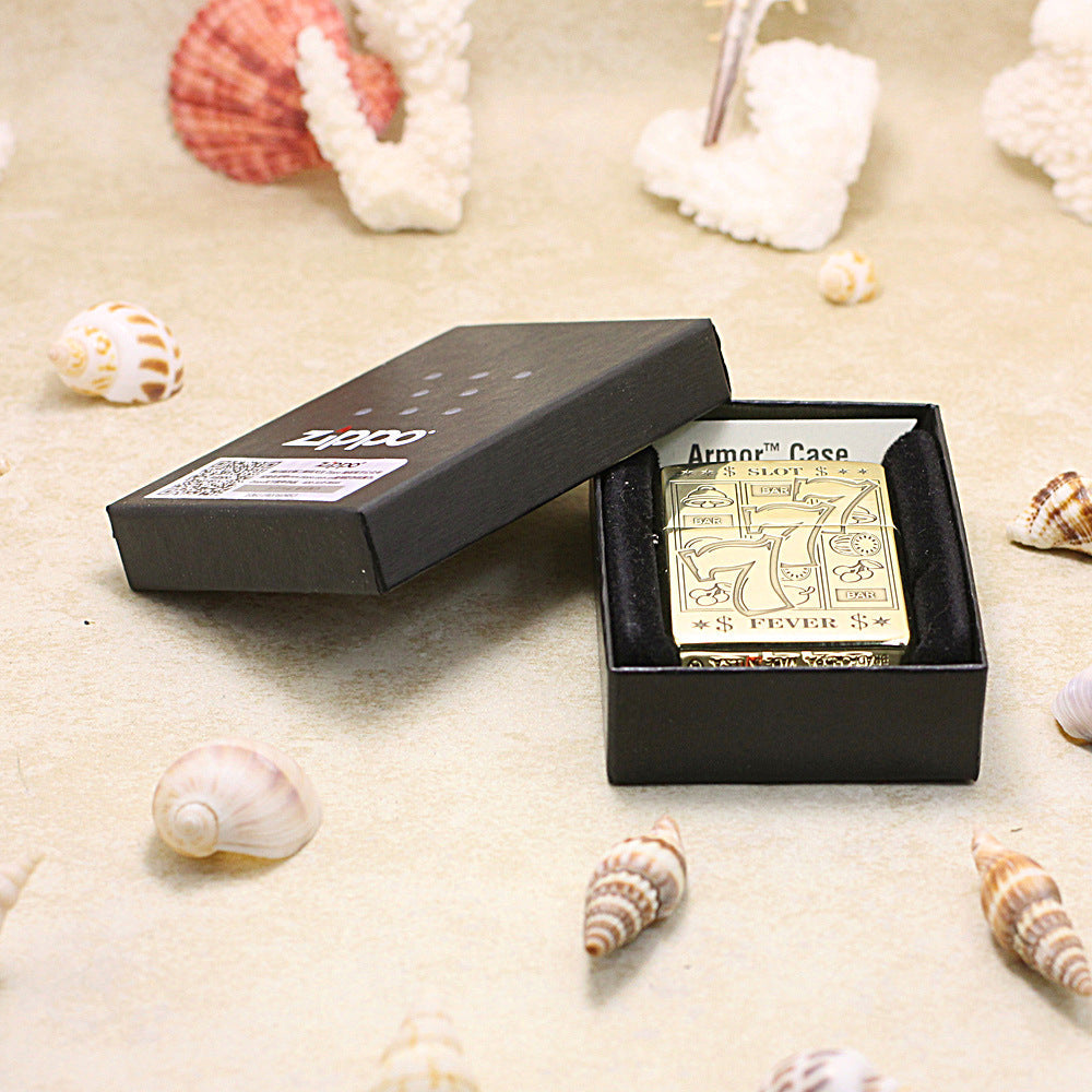 Zippo Heavy-duty Premium Shine Bronze 'Lucky 777 Slot Fever' - CC35