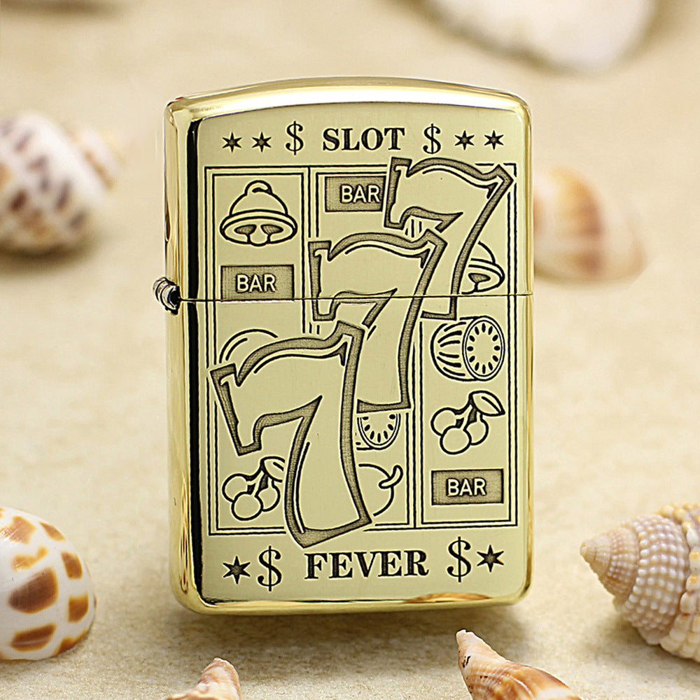 Zippo Heavy-duty Premium Shine Bronze 'Lucky 777 Slot Fever' - CC35