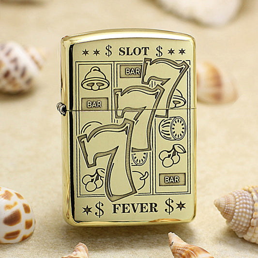 Zippo Heavy-duty Premium Shine Bronze 'Lucky 777 Slot Fever' - CC35