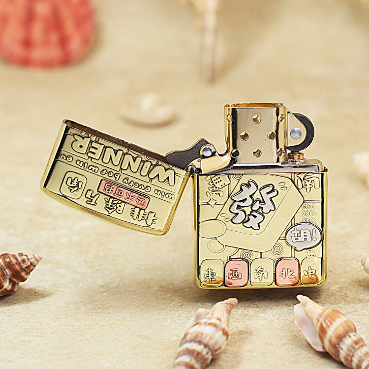 Zippo Heavy-duty Premium Shine Bronze 'Mahjong Winner' - CC24