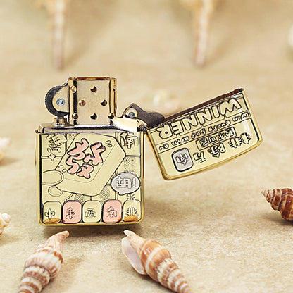 Zippo Heavy-duty Premium Shine Bronze 'Mahjong Winner' - CC24