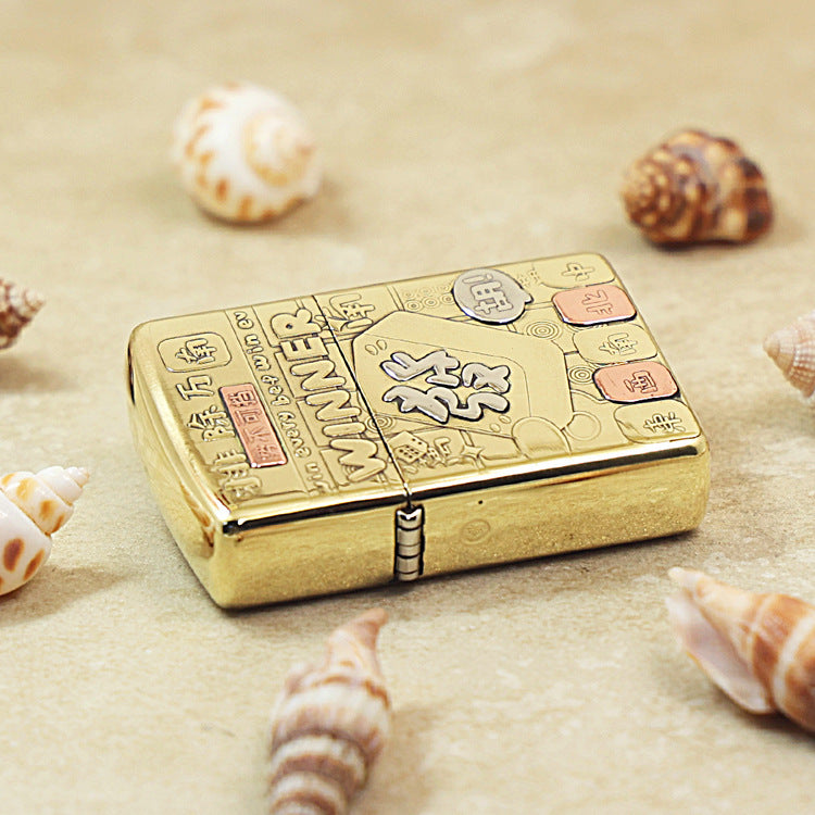 Zippo Heavy-duty Premium Shine Bronze 'Mahjong Winner' - CC24