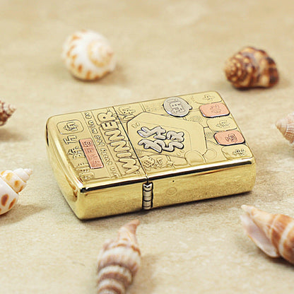Zippo Heavy-duty Premium Shine Bronze 'Mahjong Winner' - CC24