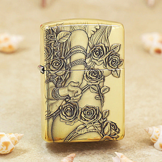Zippo Heavy-duty Premium Shine Bronze Rose Fetters - CC84