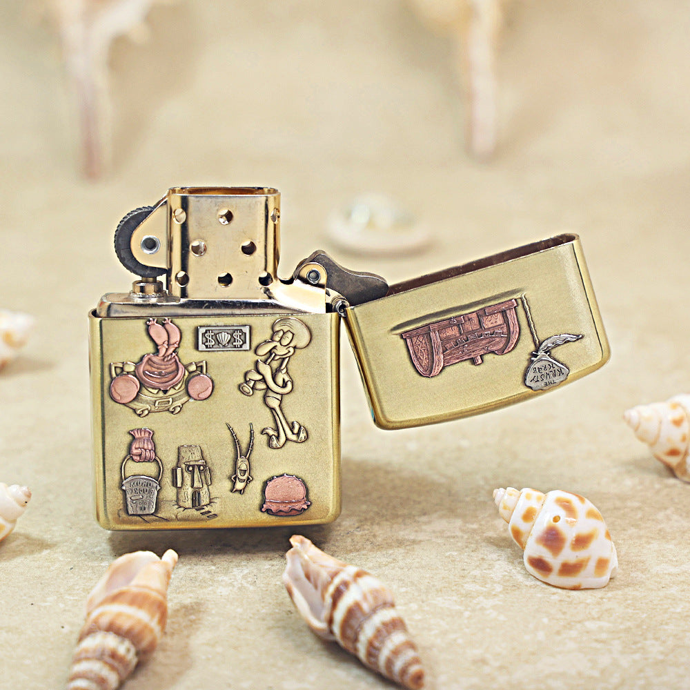 Zippo Heavy-duty Premium Shine Bronze 'SpongeBob and Friends' - CC19