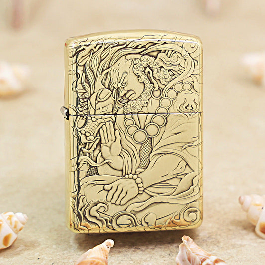 Zippo Heavy-duty Premium Shine Bronze Taming Tiger Arhat - CC71
