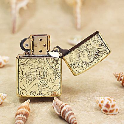 Zippo Heavy-duty Premium Shine Bronze Taming Tiger Arhat - CC71