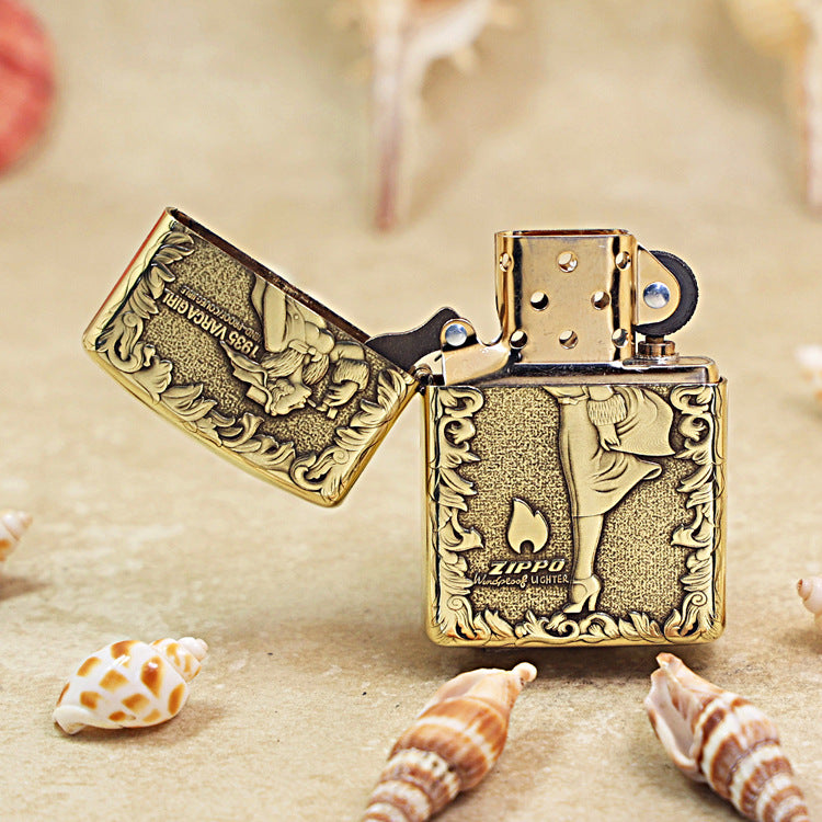 Zippo Heavy-duty Premium Shine Bronze Tropical Beauty - CC72