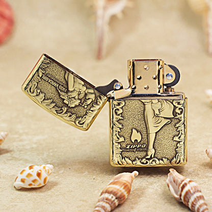 Zippo Heavy-duty Premium Shine Bronze Tropical Beauty - CC72
