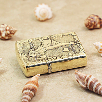 Zippo Heavy-duty Premium Shine Bronze Tropical Beauty - CC72