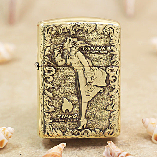 Zippo Heavy-duty Premium Shine Bronze Tropical Beauty - CC72