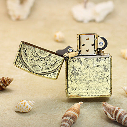 Zippo Heavy-duty Premium Shine Bronze 'White Tara Bodhisattva' - CC39