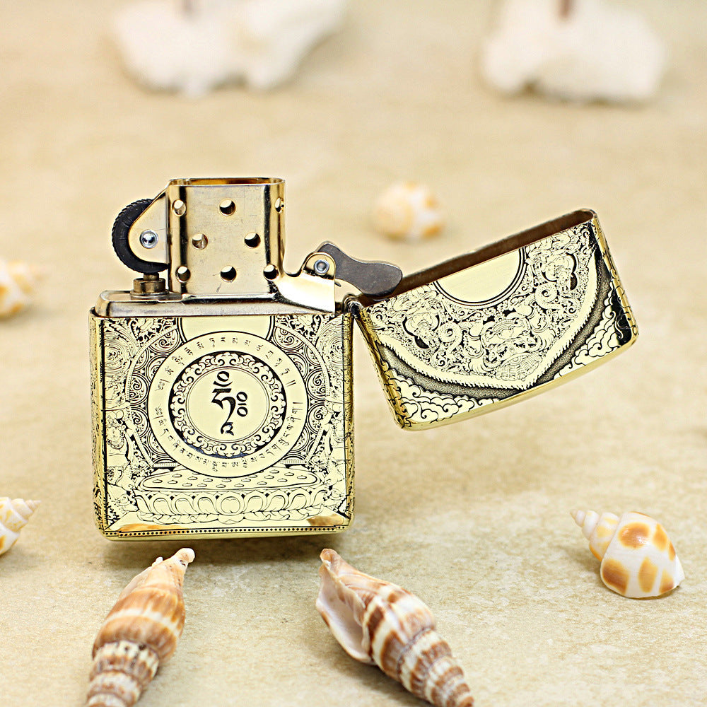Zippo Heavy-duty Premium Shine Bronze 'White Tara Bodhisattva' - CC39
