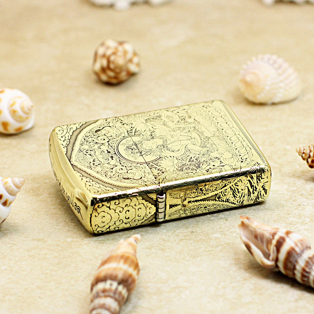 Zippo Heavy-duty Premium Shine Bronze 'White Tara Bodhisattva' - CC39