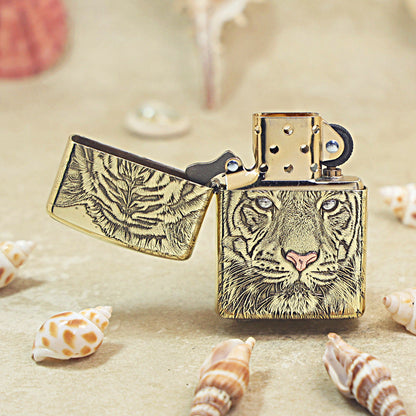 Zippo Heavy-duty Premium Shine Bronze White Tiger - CC63