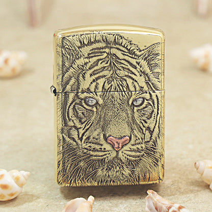 Zippo Heavy-duty Premium Shine Bronze White Tiger - CC63