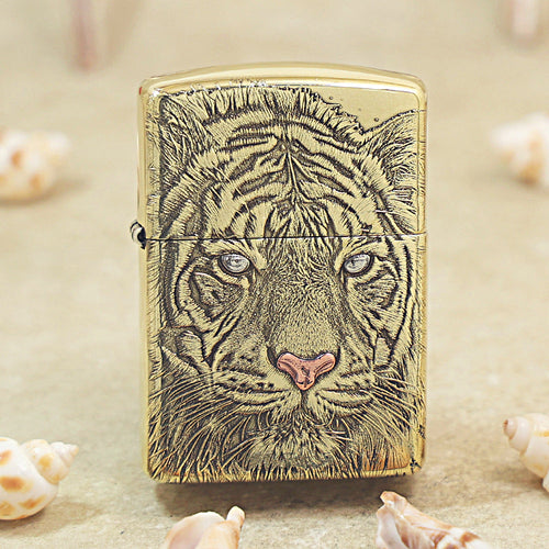 Zippo Heavy-duty Premium Shine Bronze White Tiger - CC63