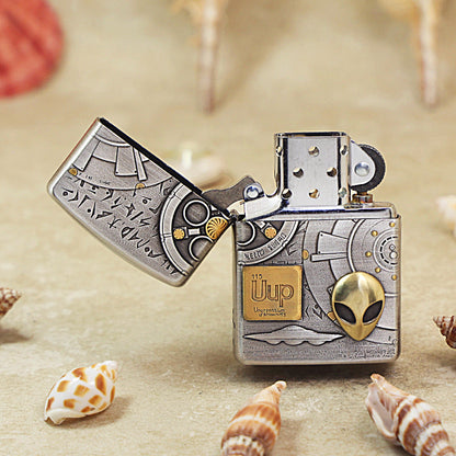 Zippo Heavy-duty Smoked Steel 'Alien Tech' Medallion - DS133