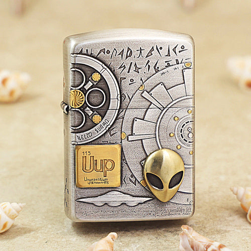 Zippo Heavy-duty Smoked Steel 'Alien Tech' Medallion - DS133