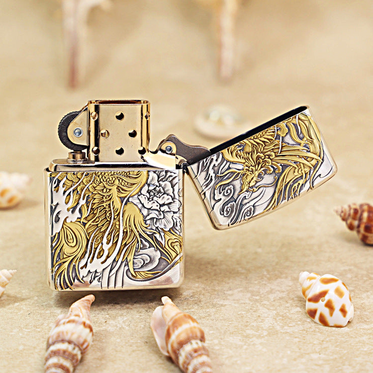 Zippo 'Auspicious Dragon' Intricate Carve Two-Finish - DS115